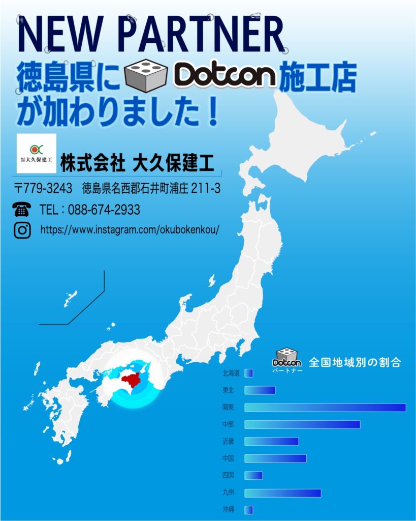 徳島県に新たなパートナー施工店が加わりました‼️