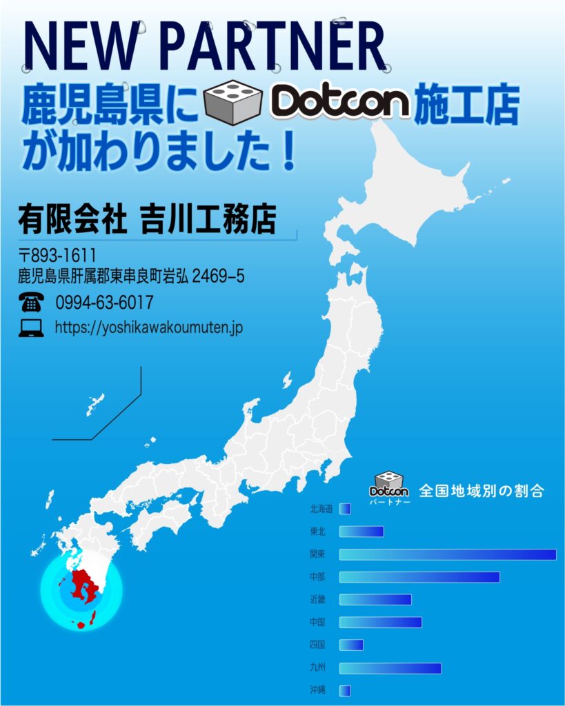 鹿児島県に新たなパートナー施工店が加わりました‼️